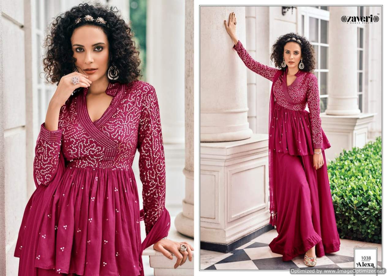 Zaveri Alexa Nx Exclusive Georgette Heavy Festive Wear Ready Made  Latest Collection
